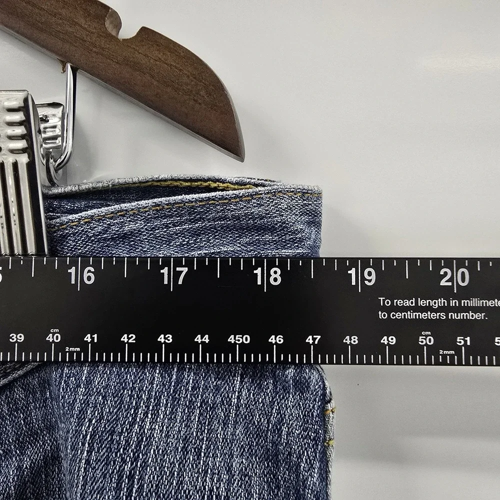 Cinch Mens Jeans 37x31 Blue Straight Leg Western Cowboy Denim Distressed